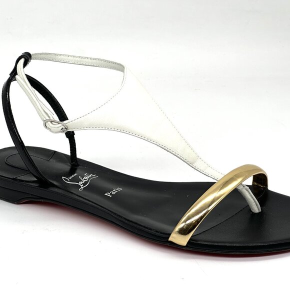 Christian Louboutin ATHINITA Athina T Strap Flat Gladiator Sandals Shoes - Picture 10 of 16